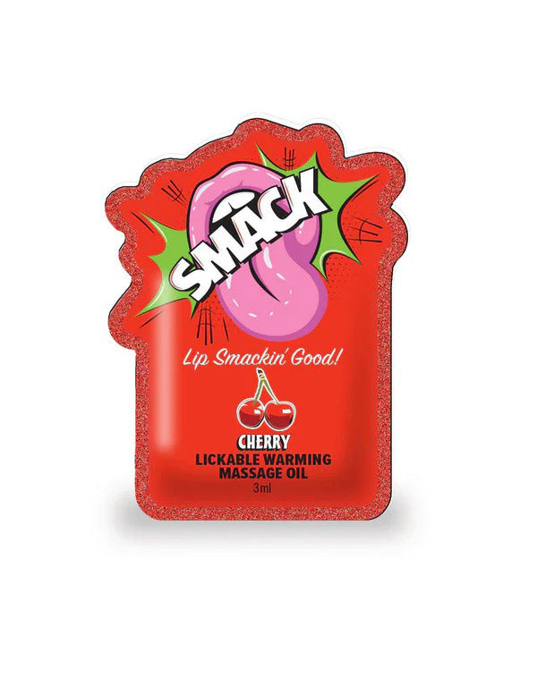 Little Genie Smack Lickable Massage Oil - Cherry Flavor, 3ml Pouch