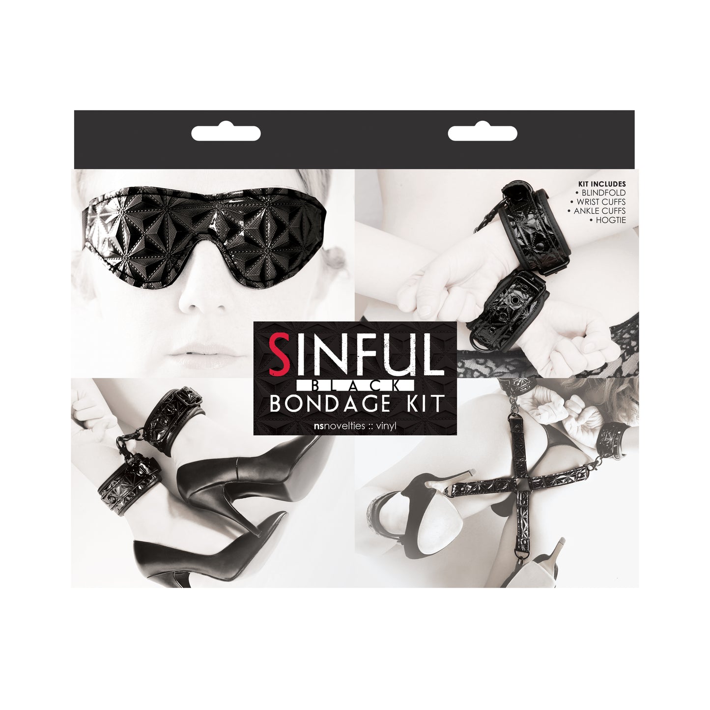 Sinful Bondage Kit - Restraints and Accessories - Black