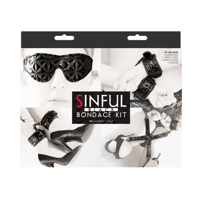 Sinful Bondage Kit - Restraints and Accessories - Black