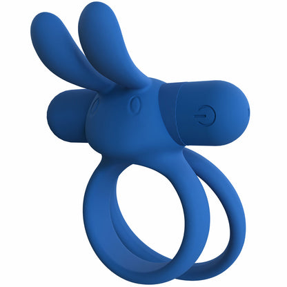 Screaming O Ohare XL Rechargeable Vibrating Ring with Rabbit Ears – Blue