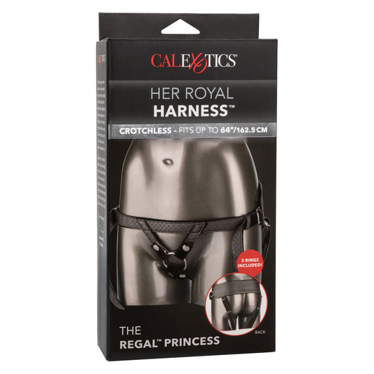 CalExotics Regal Princess Harness - Pewter - Adjustable Comfort with Probe Rings