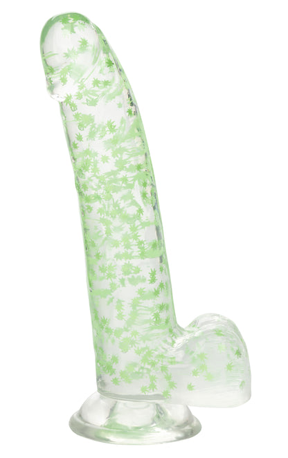 CalExotics Naughty Bits I Leaf Dick Glow-in-the-Dark Dong - 8 Inch, Green