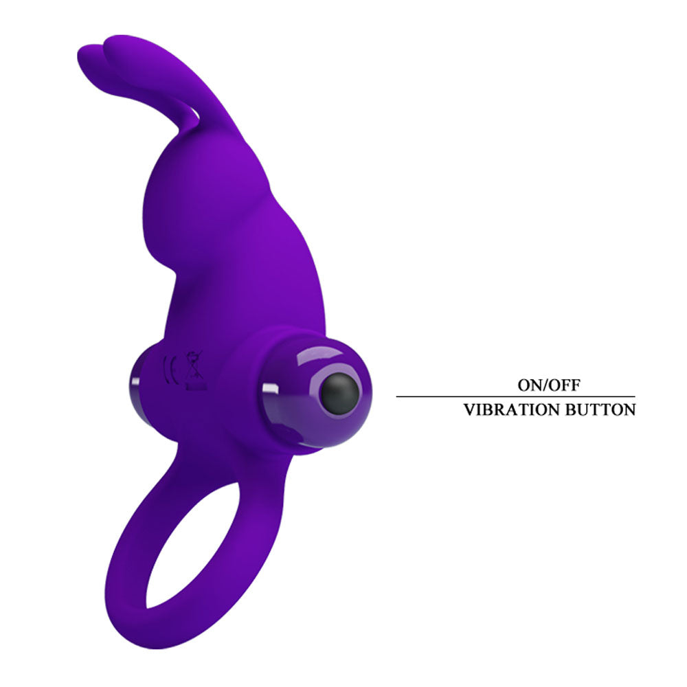 Pretty Love Vibrant Penis Ring I - Purple - Vibrating Silicone Ring with 10 Functions