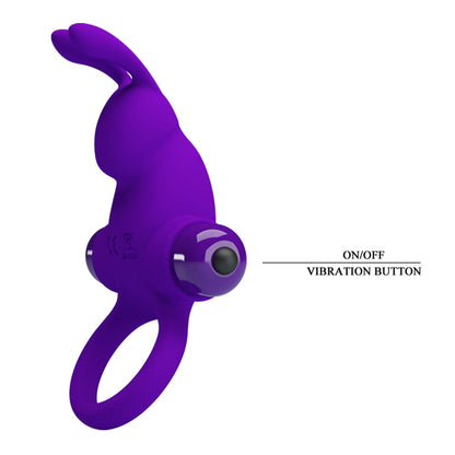 Pretty Love Vibrant Penis Ring I - Purple - Vibrating Silicone Ring with 10 Functions