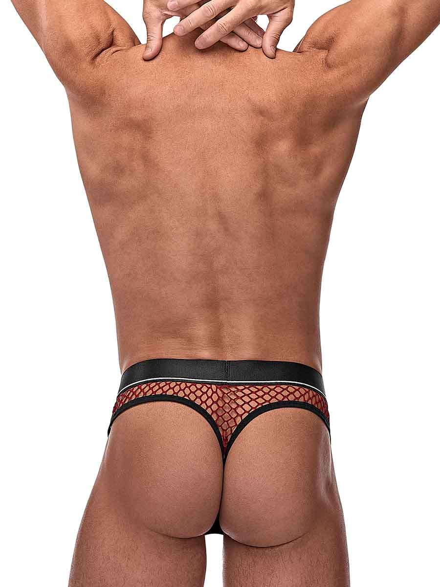 Male Power Cock Pit Net Cock Ring Thong – Burgundy – Size S/M