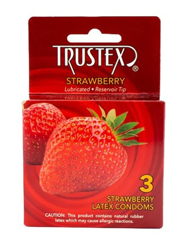 Trustex Flavored Lubricated Condoms - Strawberry - 3 Pack