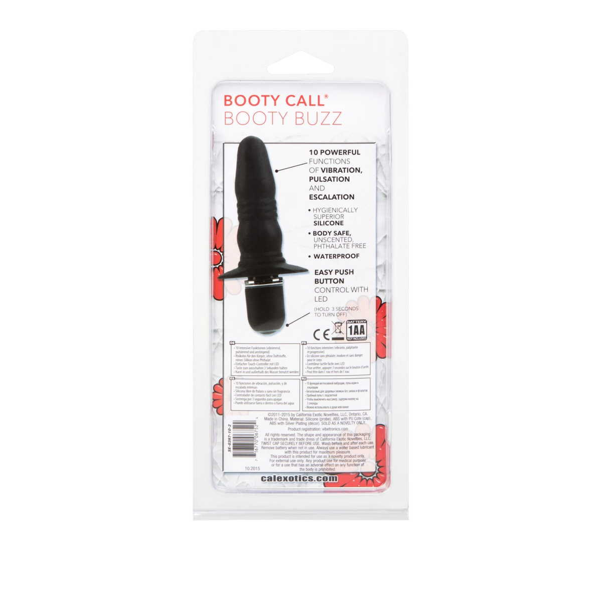 CalExotics Booty Call Booty Buzz Silicone Vibrating Probe – Black
