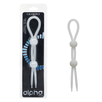 CalExotics Alpha Liquid Silicone Dual Lasso – Adjustable Waterproof Enhancer – White
