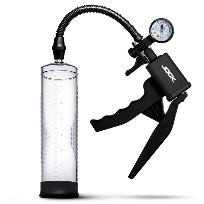 Curve Toys Pump Up Penis Pump With Gauge and Trigger Handle - Clear