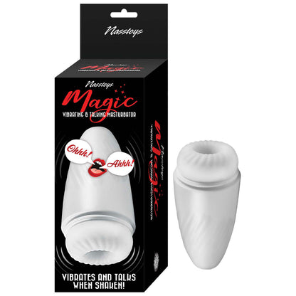 Nasstoys Magic Vibrating & Talking Masturbator - Multi-Function, Rechargeable, White