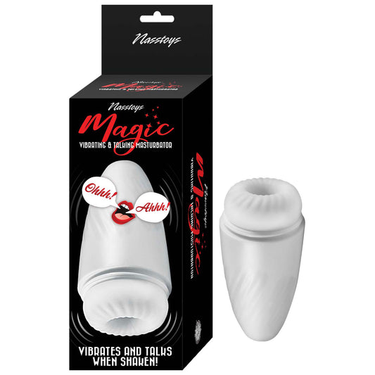 Nasstoys Magic Vibrating & Talking Masturbator - Multi-Function, Rechargeable, White