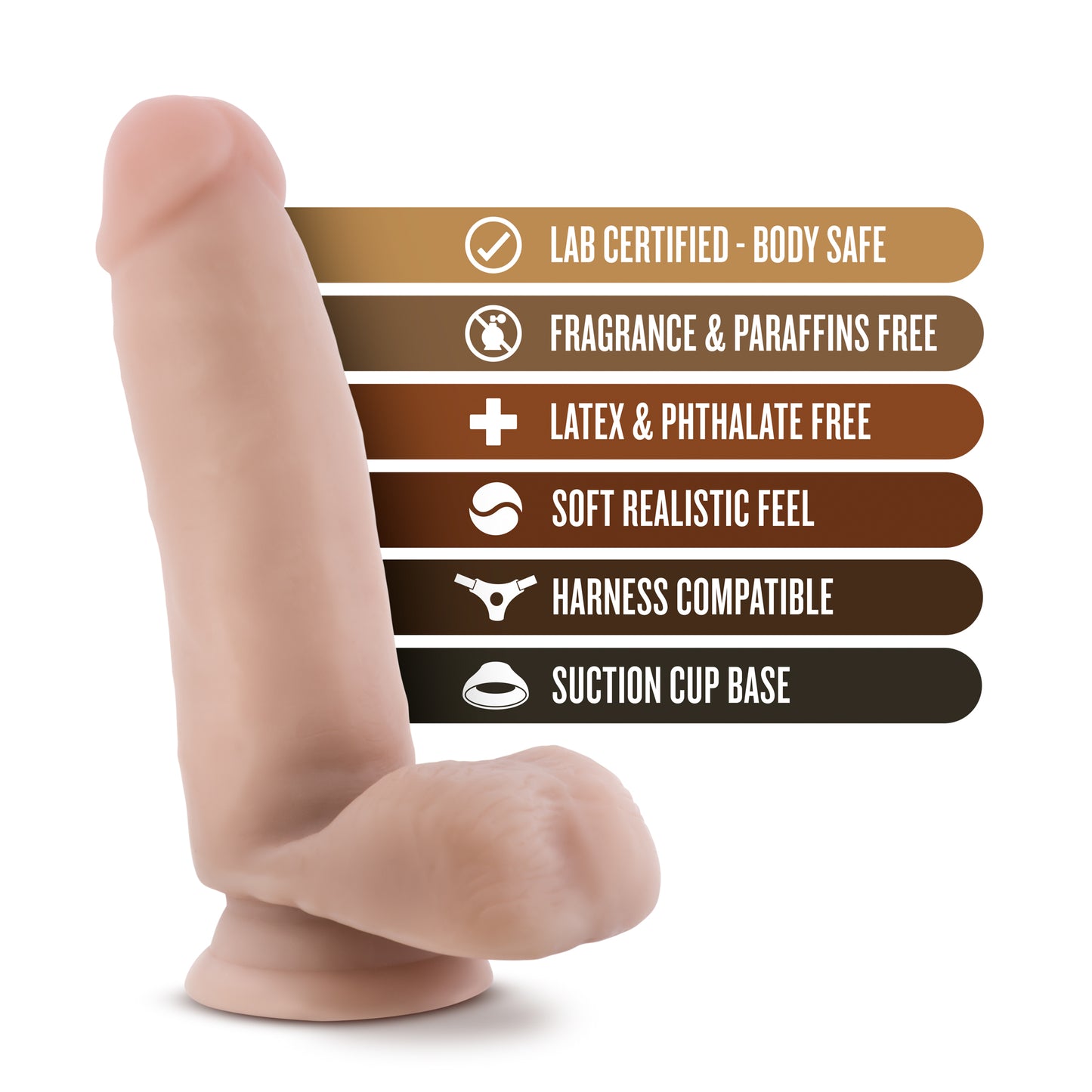 Blush Cover Boy - the Surfer Dude Dildo - Beige - Realistic Look and Suction Cup Base