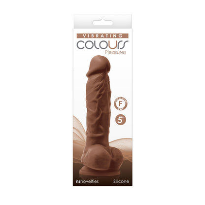 Colours Pleasures Vibrating Dildo - 5 Inch - Brown