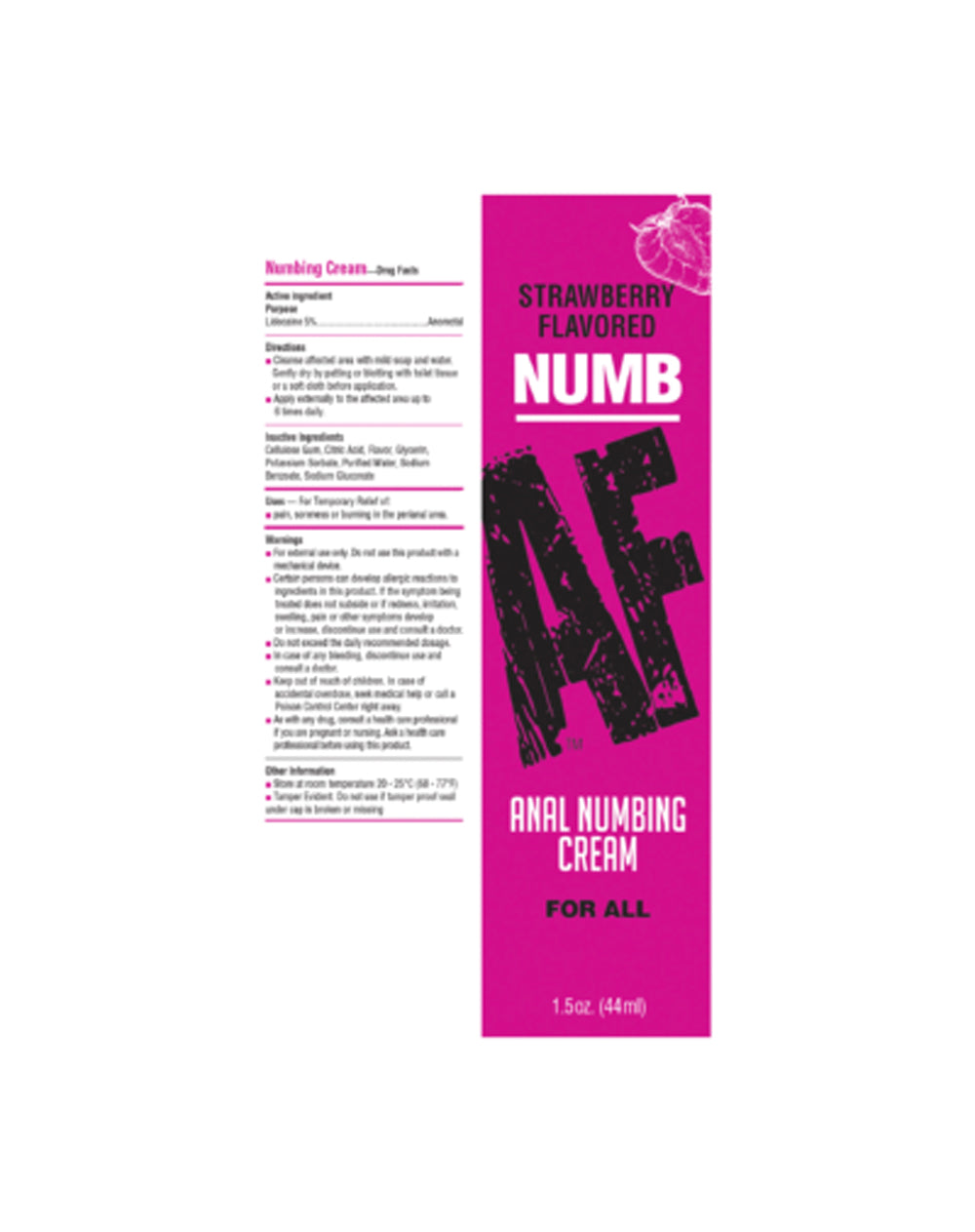 Little Genie Numb AF Anal Desensitizer Cream – Strawberry Flavor – 1.5oz