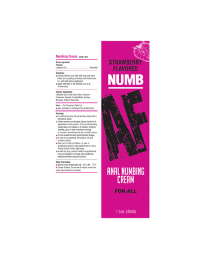 Little Genie Numb AF Anal Desensitizer Cream – Strawberry Flavor – 1.5oz