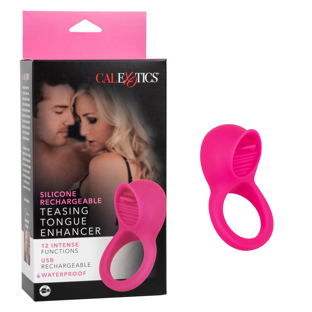 CalExotics Silicone Rechargeable Teasing Tongue Enhancer - Pink
