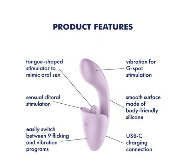 Satisfyer Tongue Expert Dual Stimulation Device – Purple