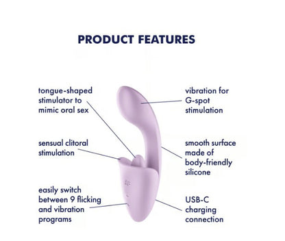 Satisfyer Tongue Expert Dual Stimulation Device – Purple