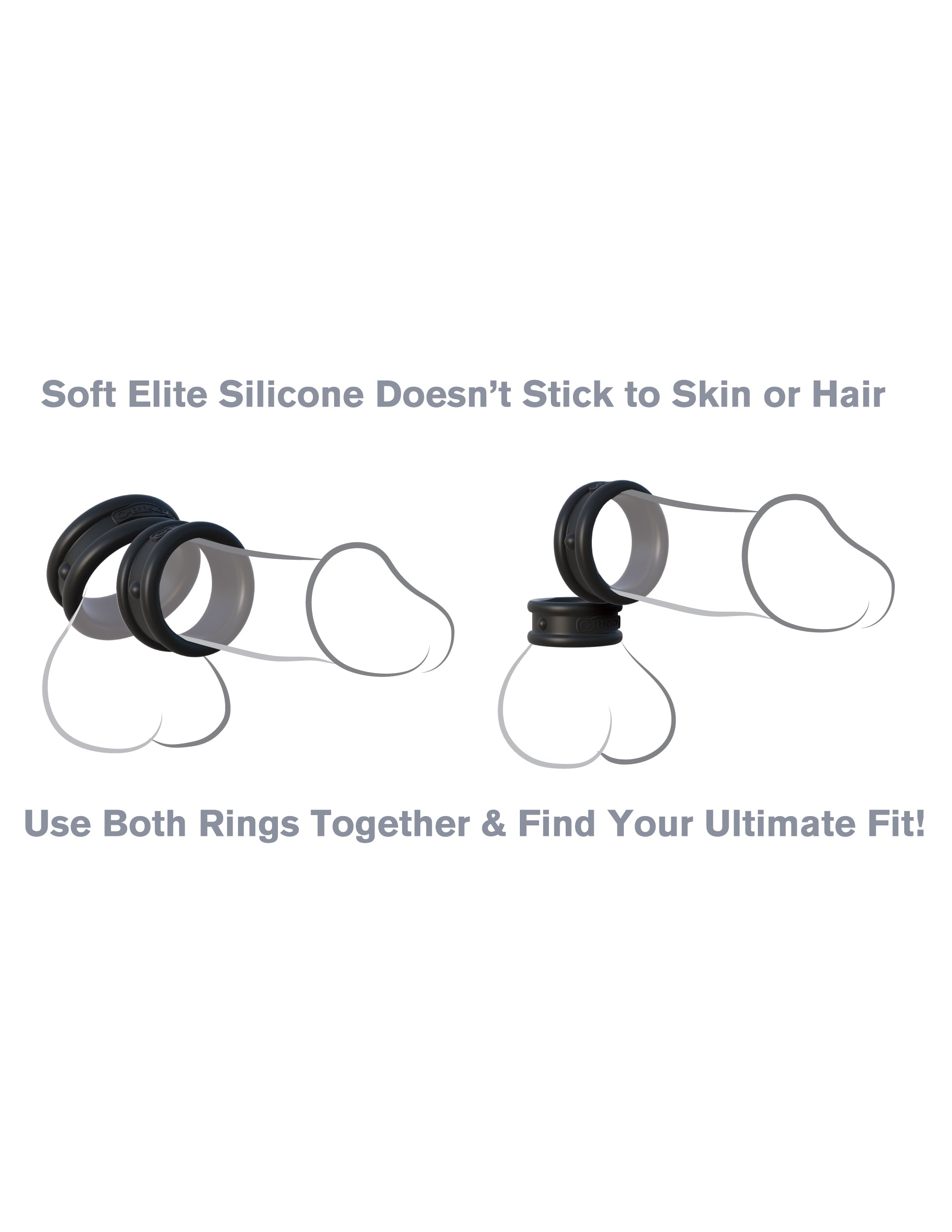 Fantasy C-Ringz Max Width Silicone Rings - Black - Performance Rings for Enhanced Erections