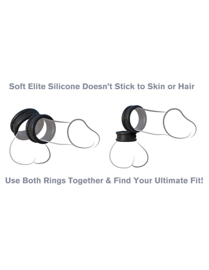 Fantasy C-Ringz Max Width Silicone Rings - Black - Performance Rings for Enhanced Erections