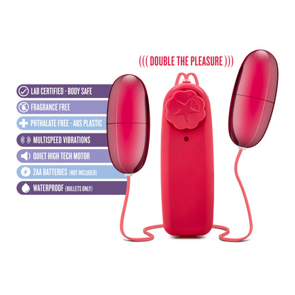 Blush B Yours Double Pop Eggs - Multi-Speed Vibrating Eggs - Cerise