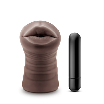 Enlust Krystal Vibrating Stroker - Brown - Open Ended Design