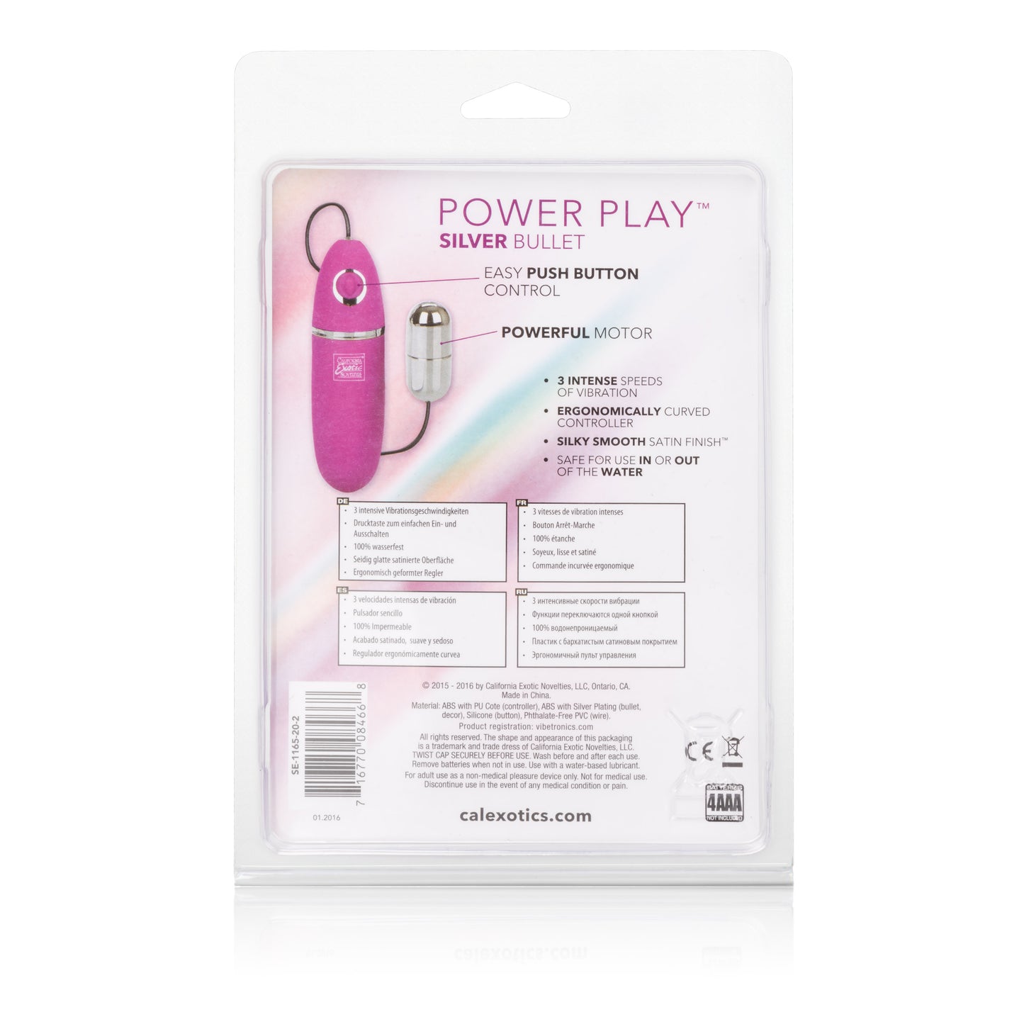CalExotics Power Play Silver Bullet Multi-Speed Vibrator – Pink
