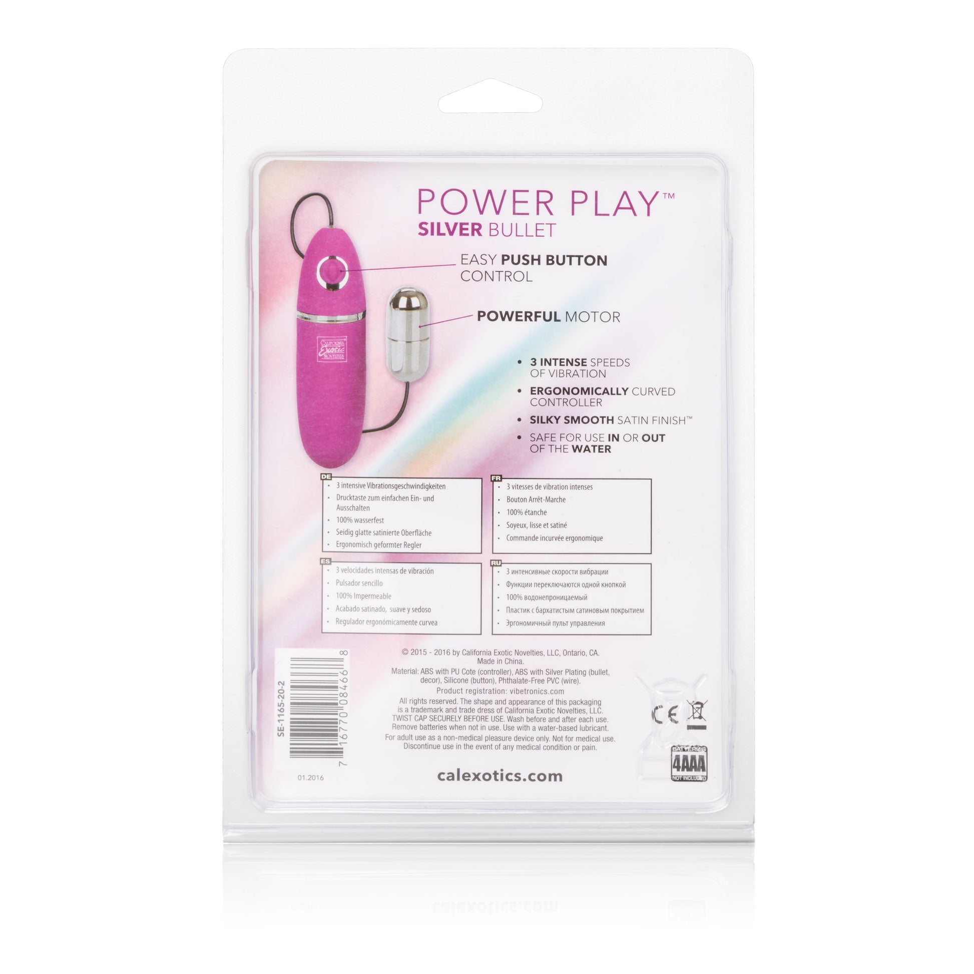 CalExotics Power Play Silver Bullet Multi-Speed Vibrator – Pink