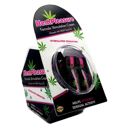 Body Action Hempleasure for Women Sample Packet – Maximum Strength Arousal Cream – 50 Pc Fish Bowl Display