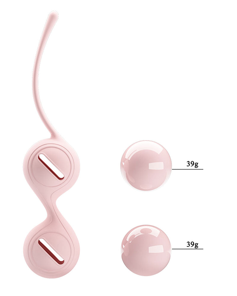 Pretty Love Kegel Tighten Up Silicone Kegel Balls - Light Pink