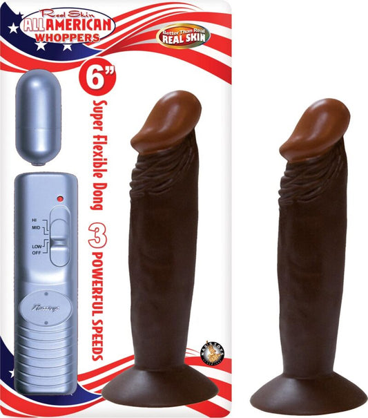 Nasstoys Afro American Whoppers 6 Inch Vibrating Dong with Bullet - Brown