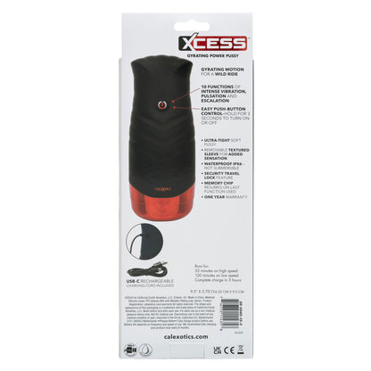 Xcess Gyrating Power Pussy - Rechargeable Masturbator - Black