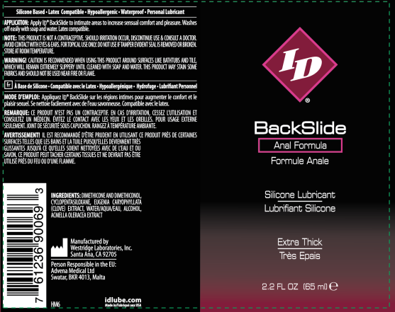 ID BackSlide Silicone Lubricant 2.2 Oz – Silicone-Based Anal Lubricant with Clove Extract