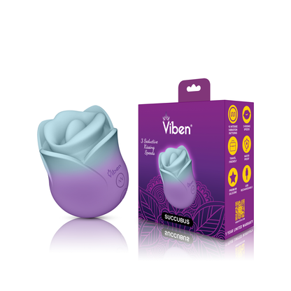 Viben Succubus Vibrating Kissing Rose - Multi-Function Waterproof Stimulator