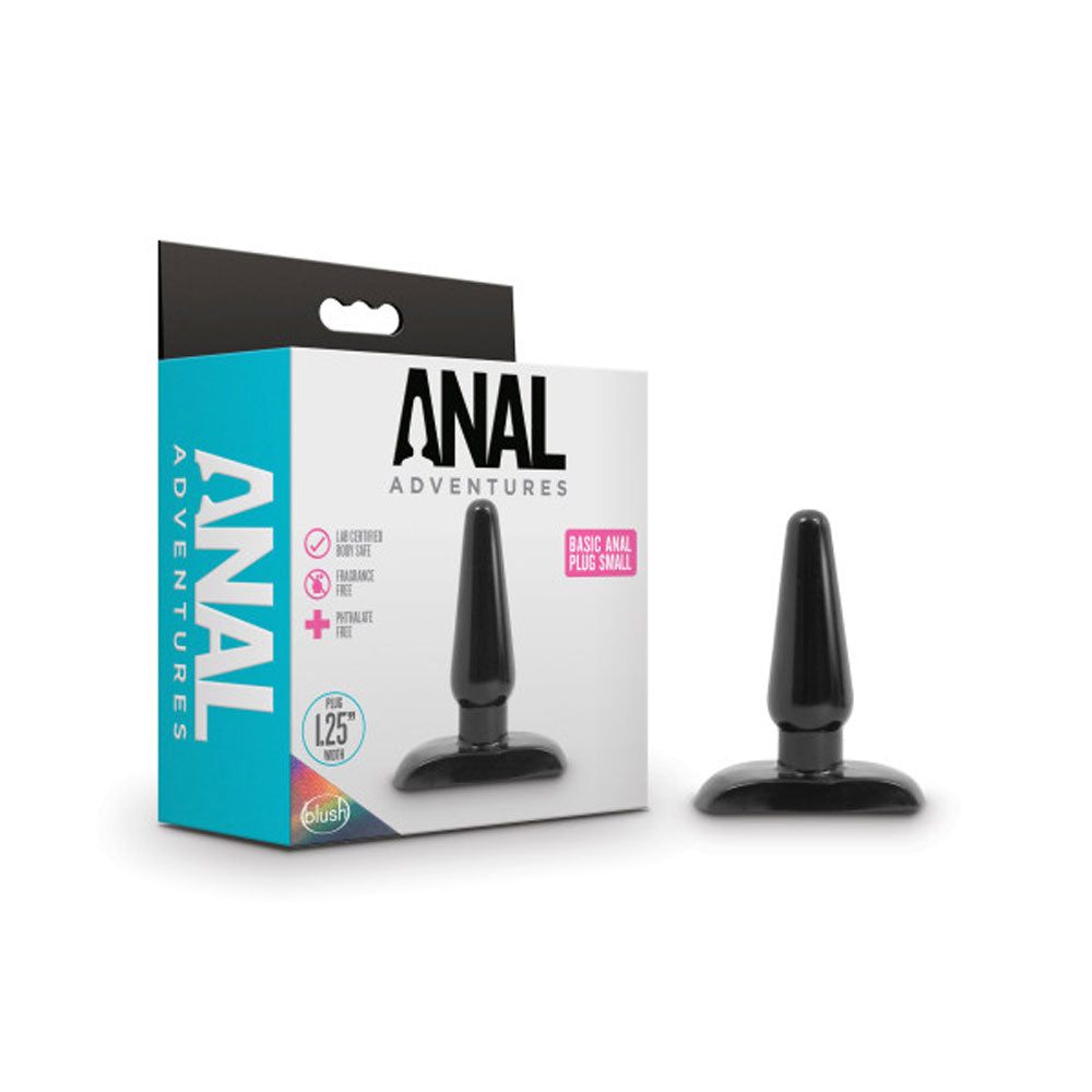 Anal Adventures Basic Anal Plug - Small - Tapered Design - Black
