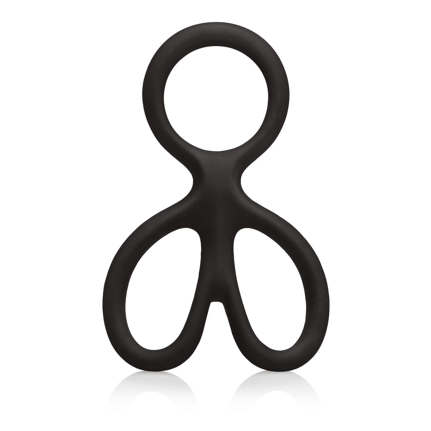 CalExotics Silicone Ball Spreader with Independent Scrotum Rings – Black
