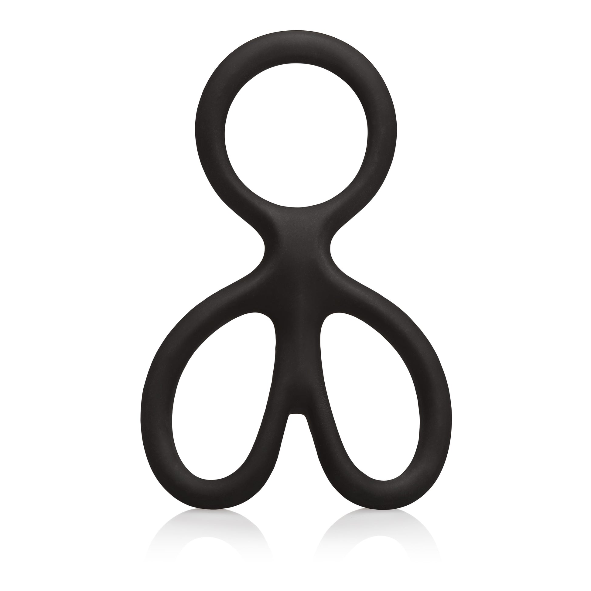 CalExotics Silicone Ball Spreader with Independent Scrotum Rings – Black