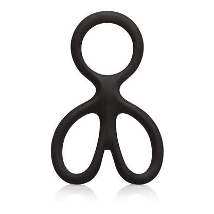 CalExotics Silicone Ball Spreader with Independent Scrotum Rings – Black