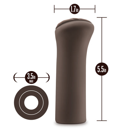 Blush Nicole's Kitty Stretchy Male Stroker with Ribbed Canal - Brown