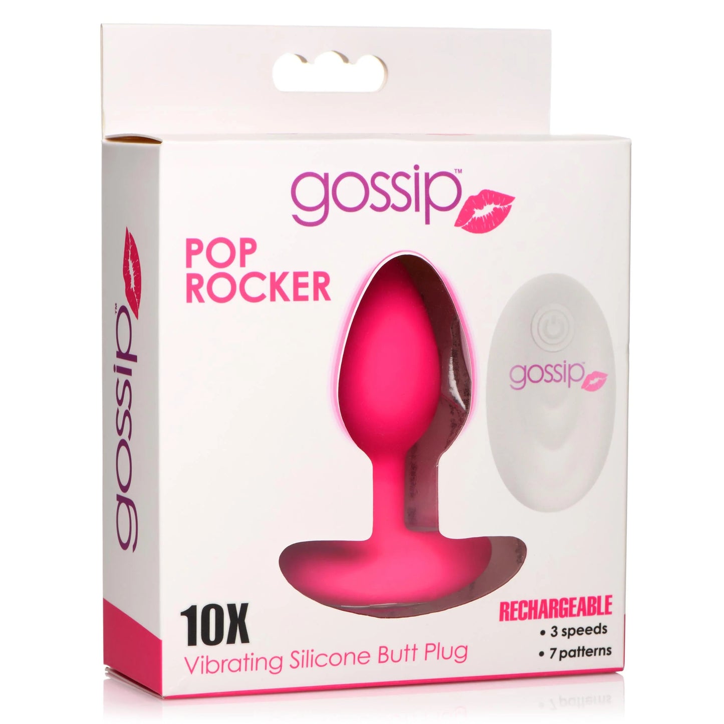 Gossip Pop Rocker 10x Vibrating Silicone Butt Plug - Magenta