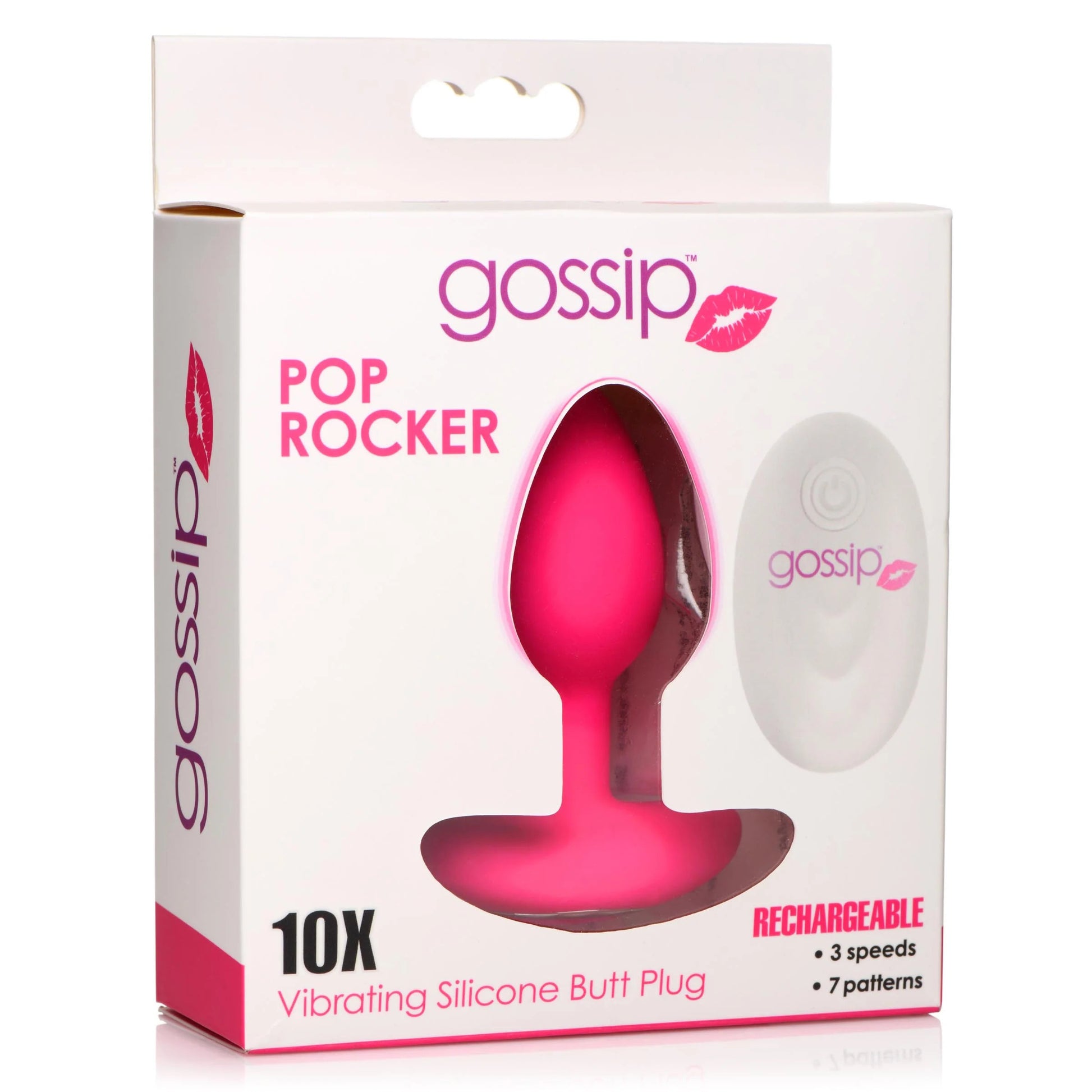 Gossip Pop Rocker 10x Vibrating Silicone Butt Plug - Magenta