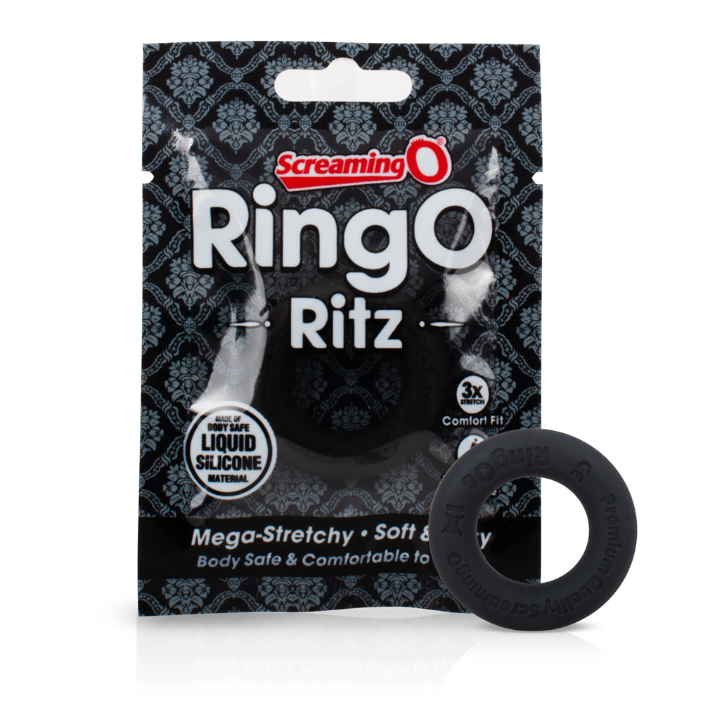 Screaming O RingO Ritz Cockring - Black, Ultra-Soft Liquid Silicone