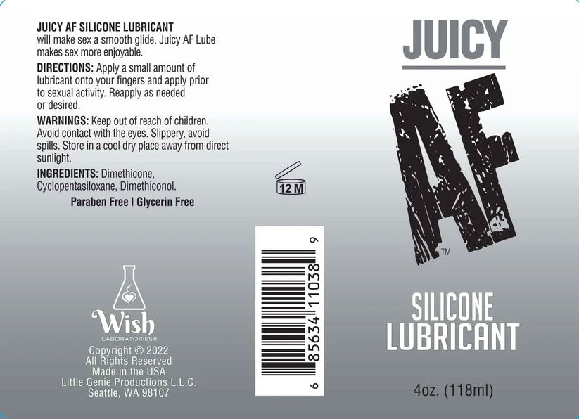 Juicy Af Silicone Lubricant 4 Oz