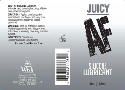 Juicy Af Silicone Lubricant 4 Oz