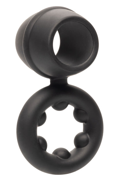 CalExotics Alpha Liquid Silicone Dual Support Magnum Ring – Black