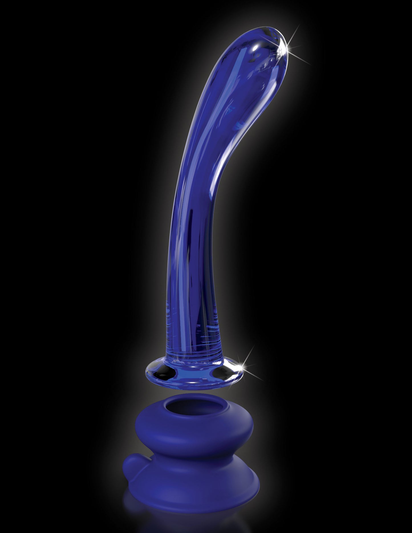 Pipedream Icicles No. 89 G-Spot Glass Wand with Silicone Suction Cup - Blue