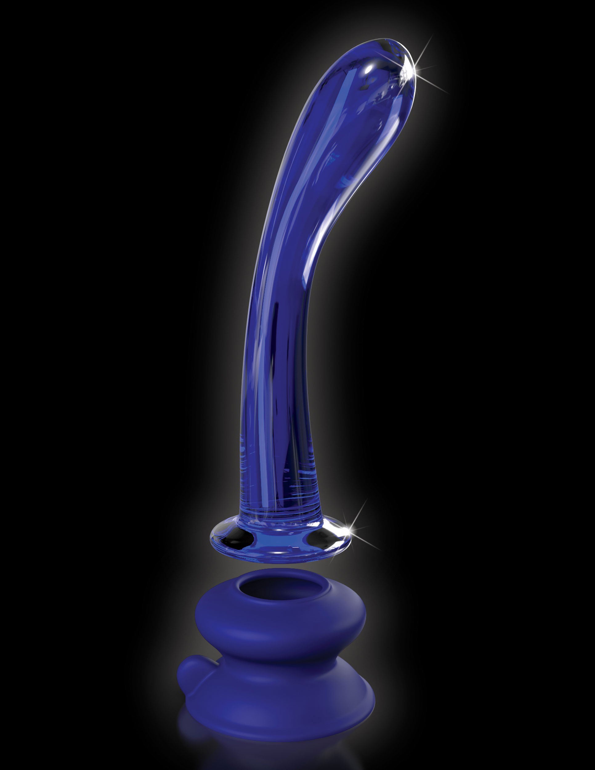 Pipedream Icicles No. 89 G-Spot Glass Wand with Silicone Suction Cup - Blue