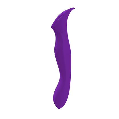 Petallux Clitoral Stimulator - Dual-Ended Waterproof Silicone Vibrator - Purple