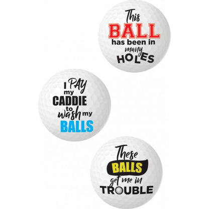 Hott Products Balls Deep Funny Slogan Golf Balls – Assorted Sayings – White
