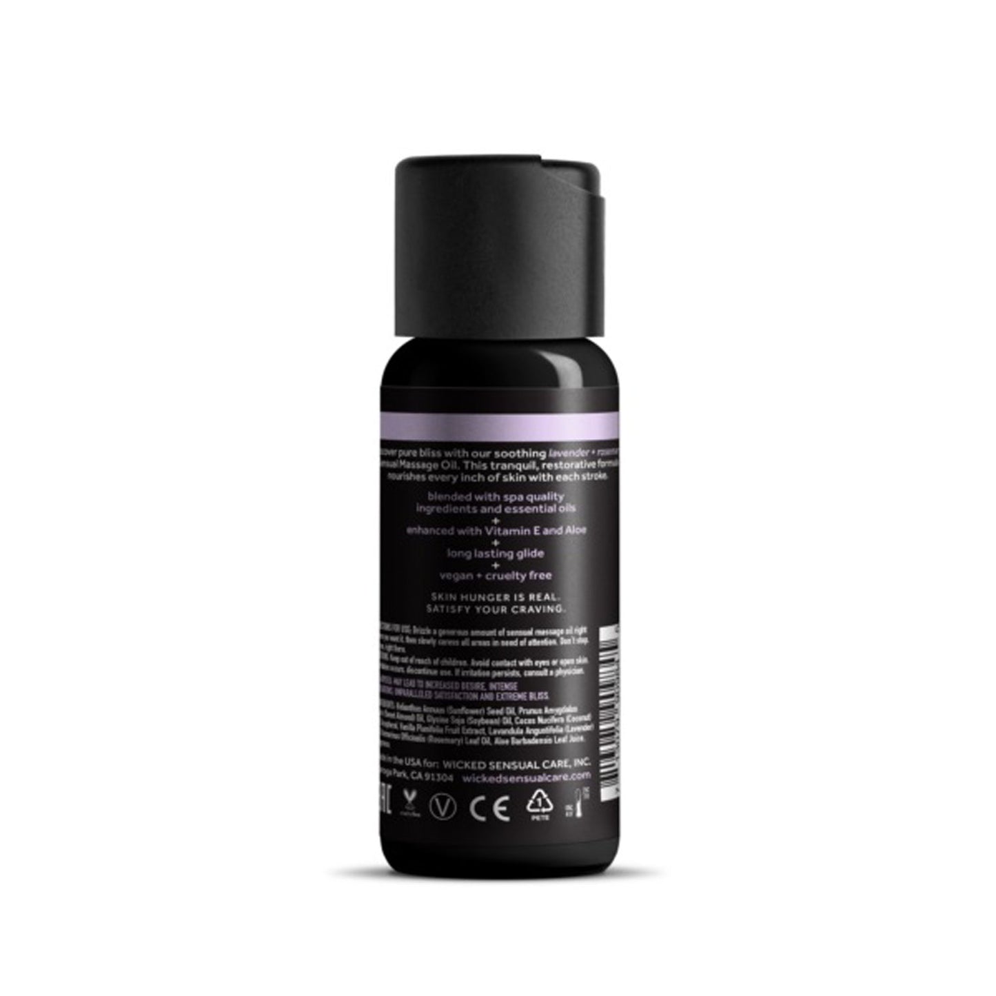 Wicked Sensual Care Lavender + Rosemary Massage Oil 4oz - Vegan & Cruelty-Free